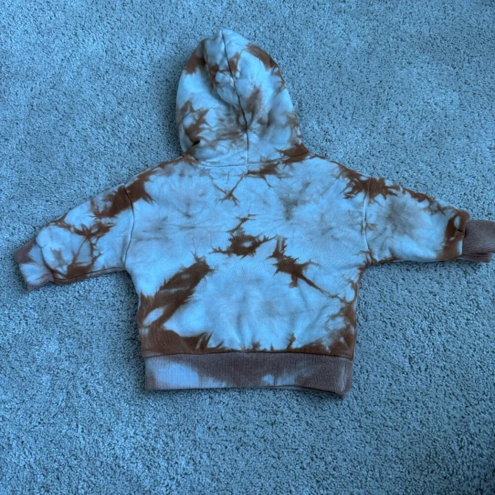 Baby Barn Organics Hooded Sweatshirt | 0–6 Months | Orange Tie Dye - Picture 3 of 3
